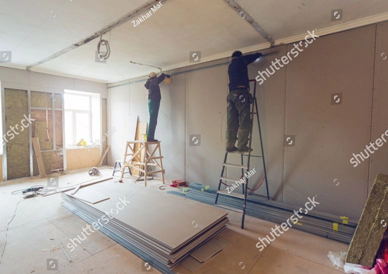 Монтаж профиля для натяжных потолков